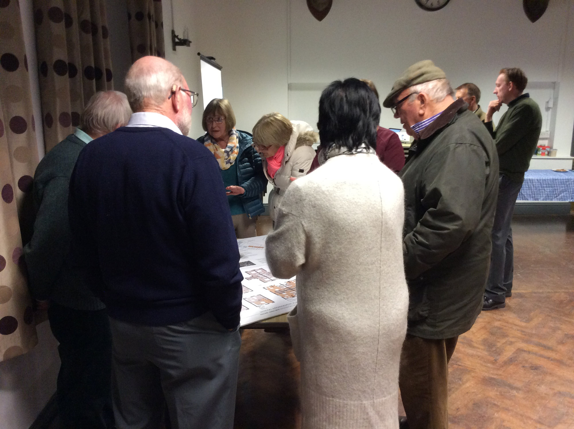 residents of the parish attending a neighbourhood plan meeting