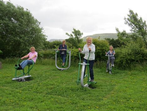 Adult exercise equipment at the recreation area